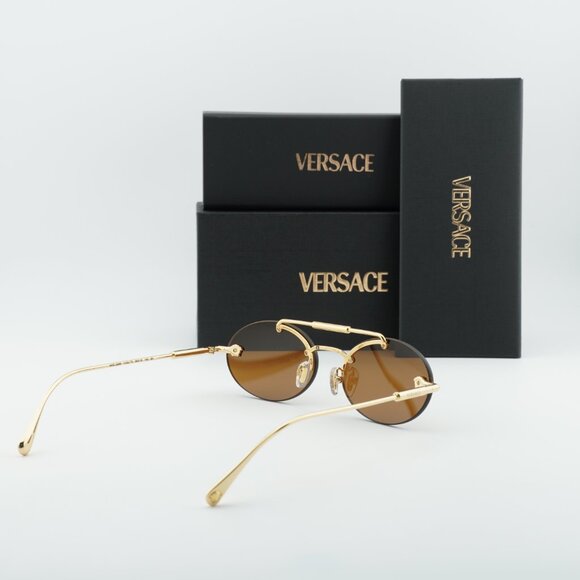 Versace VE2295 1002/73 Oval Sunglasses - Gold/Brown main image 6